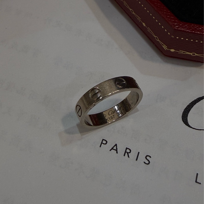 (2022台灣購證全配)Cartier 細版白金戒指-3