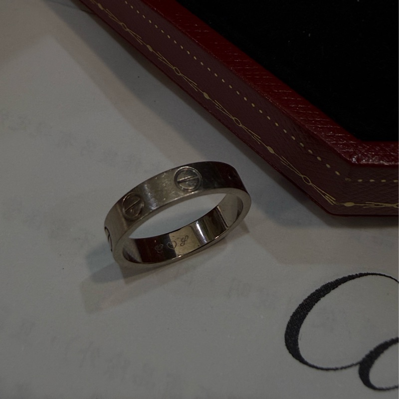 (2022台灣購證全配)Cartier 細版白金戒指-4