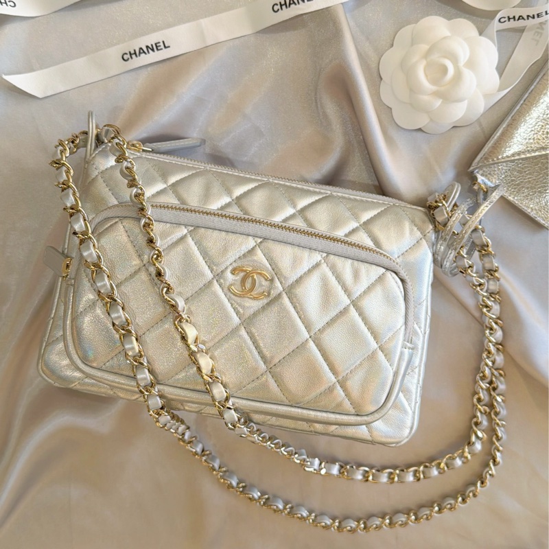 Chanel 幻彩人魚姬🦋銀silver相機包-0