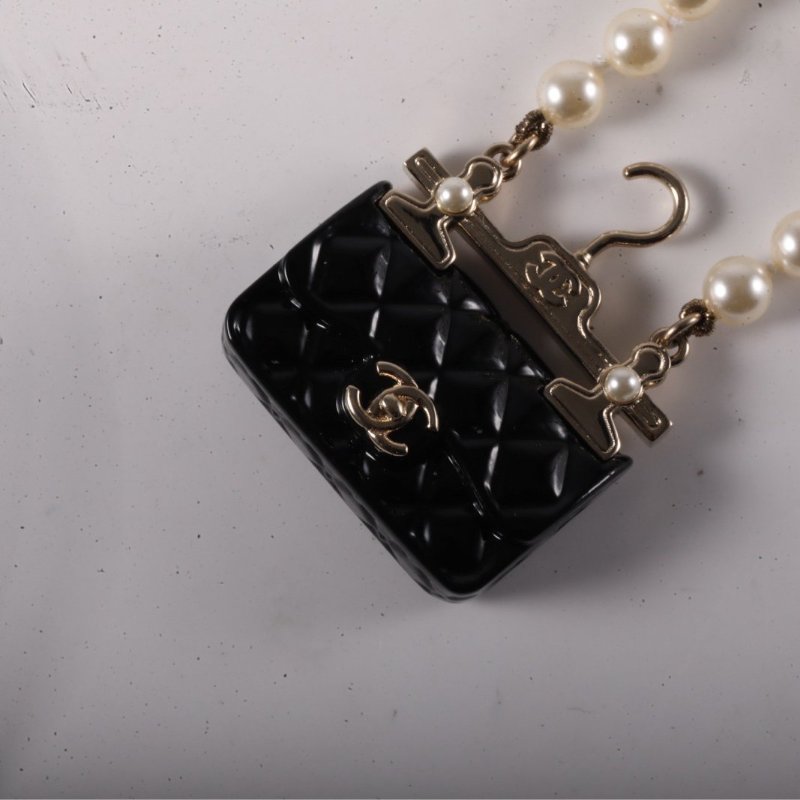 CHANEL 合金衣架包珍珠項鏈項鍊-2