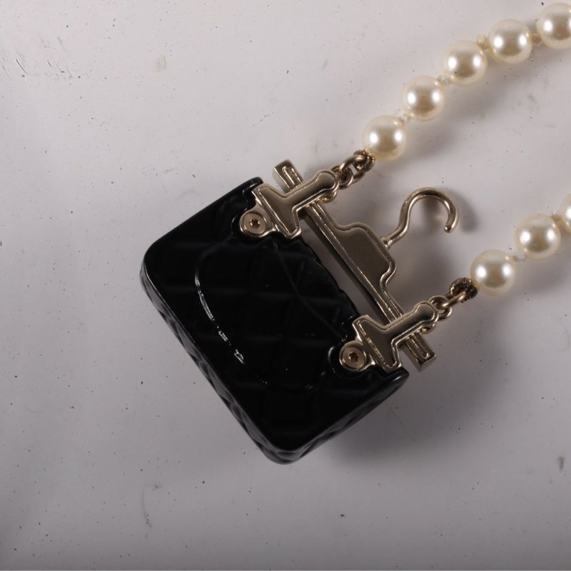 CHANEL 合金衣架包珍珠項鏈項鍊-3