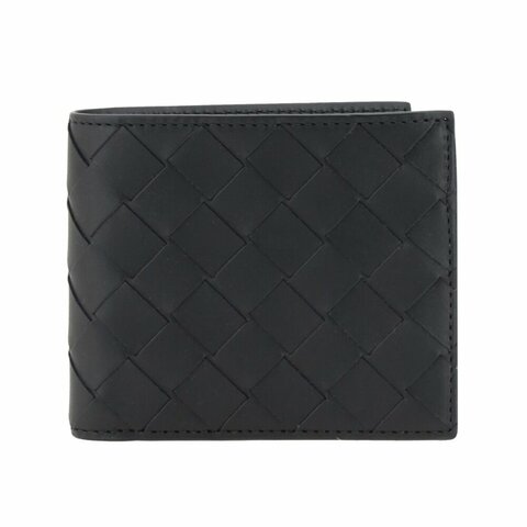 【BOTTEGA VENETA 寶緹嘉】BV Intrecciato Bi-Fold 牛皮 經典編織 短夾 零錢包 卡夾 皮夾 黑色 749412