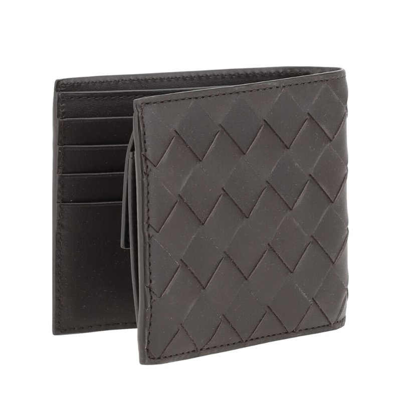 【BOTTEGA VENETA 寶緹嘉】BV Intrecciato Bi-Fold 牛皮 經典編織 短夾 零錢包 卡夾 皮夾 深巧克力色 749412-2