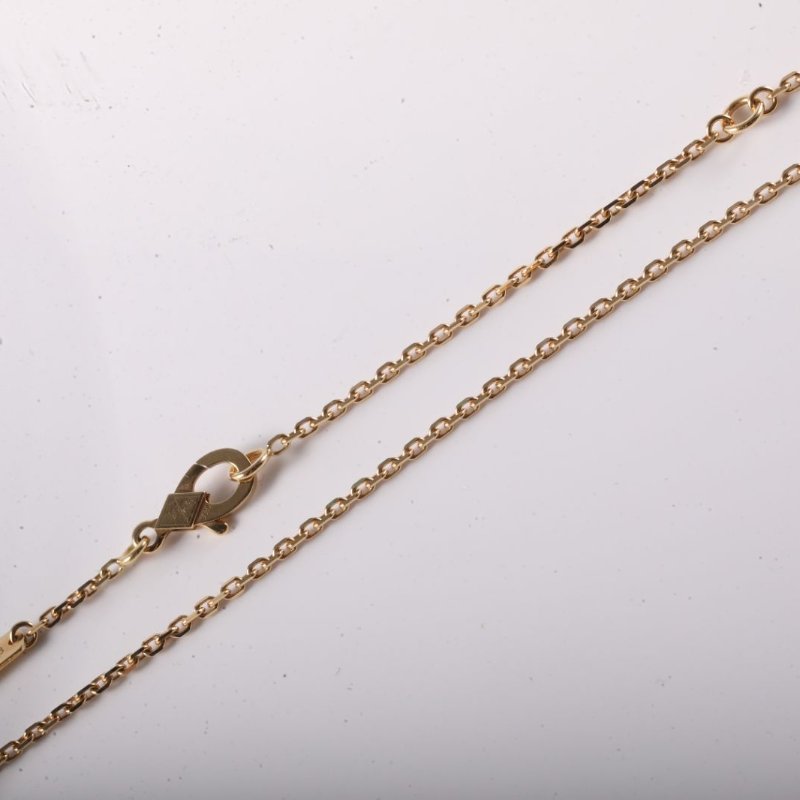 Van Cleef & Arpels VintageAlhambra中號單花項鏈新扣18K黃金/白貝母項鏈黃金項鍊-3