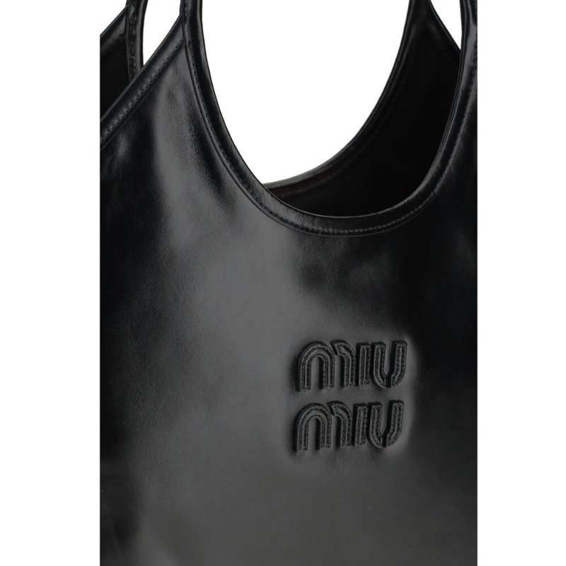 【MIU MIU】Ivy 皮革 手袋 托特包 肩背包 全黑色 5BG231-2