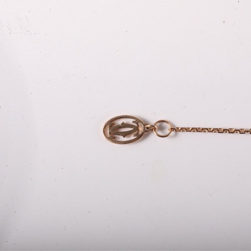 Cartier 18K玫瑰金鑽石玫瑰金飛碟單鑽手鏈18K/手鍊／手環-1
