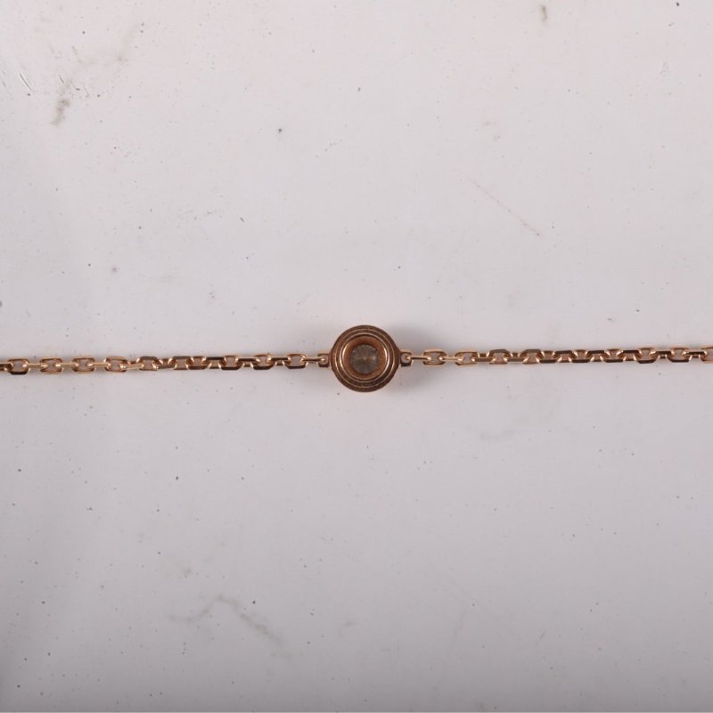 Cartier 18K玫瑰金鑽石玫瑰金飛碟單鑽手鏈18K/手鍊／手環-3