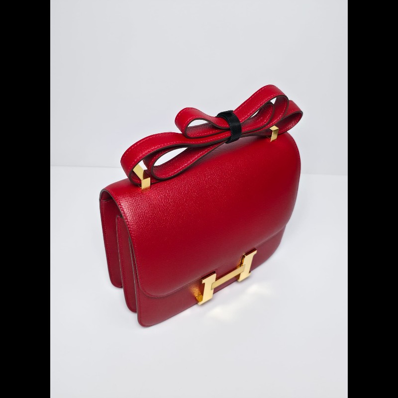 Hermes Constance 24紅色金扣-4