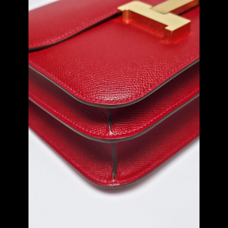 Hermes Constance 24紅色金扣-6