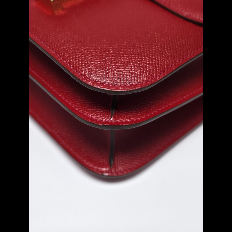 Hermes Constance 24紅色金扣-8