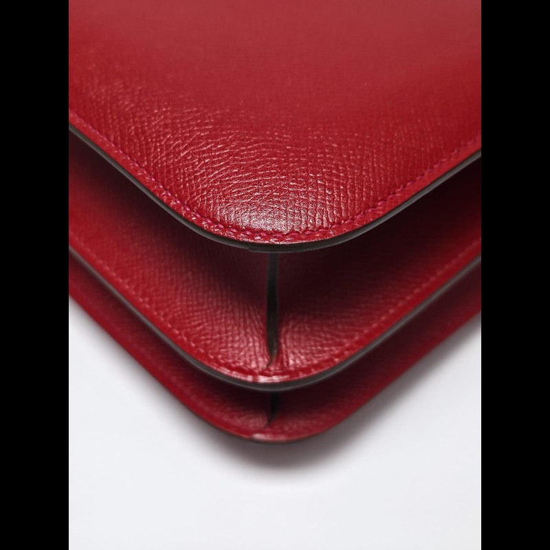 Hermes Constance 24紅色金扣-9