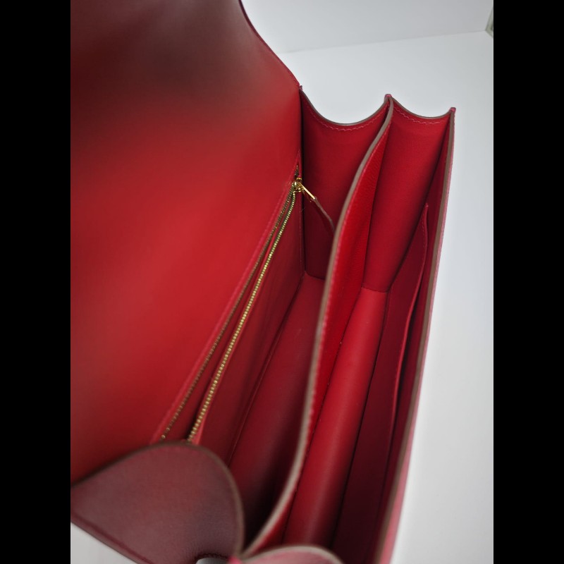 Hermes Constance 24紅色金扣-17