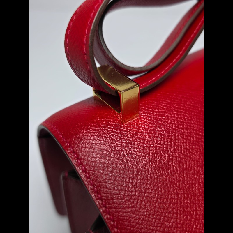 Hermes Constance 24紅色金扣-21