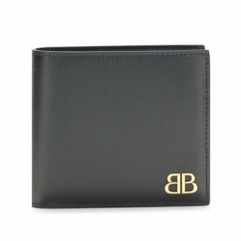 【Balenciaga 巴黎世家】Monaco Square 皮革 卡夾 皮夾 短夾 黑色 7665692ABXL1000