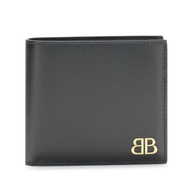 【Balenciaga 巴黎世家】Monaco Square 皮革 卡夾 皮夾 短夾 黑色 7665692ABXL1000-3