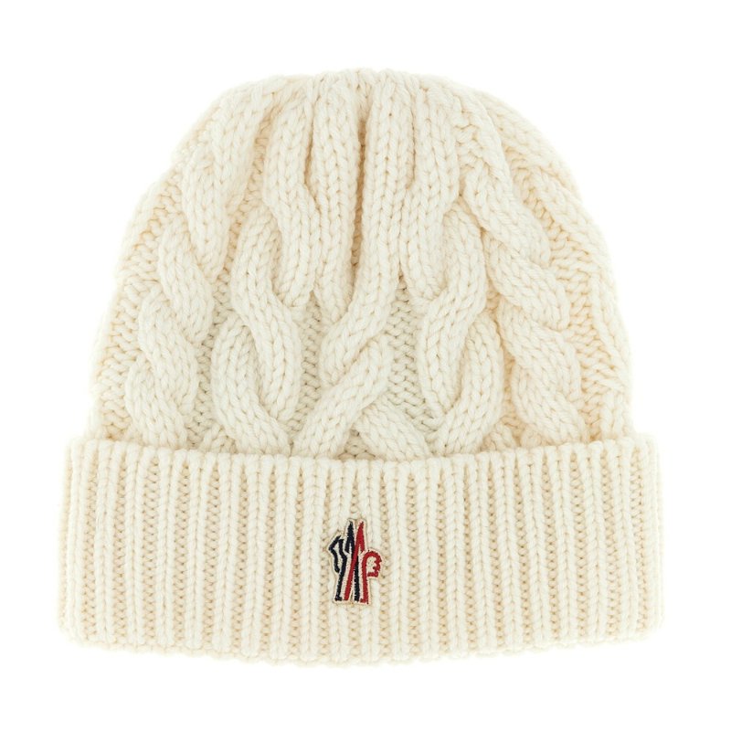 【MONCLER】GRENOBLE Braided Wool Beanie 羊毛 帽子 毛帽 象牙白色 K20983B00013M1172034-3