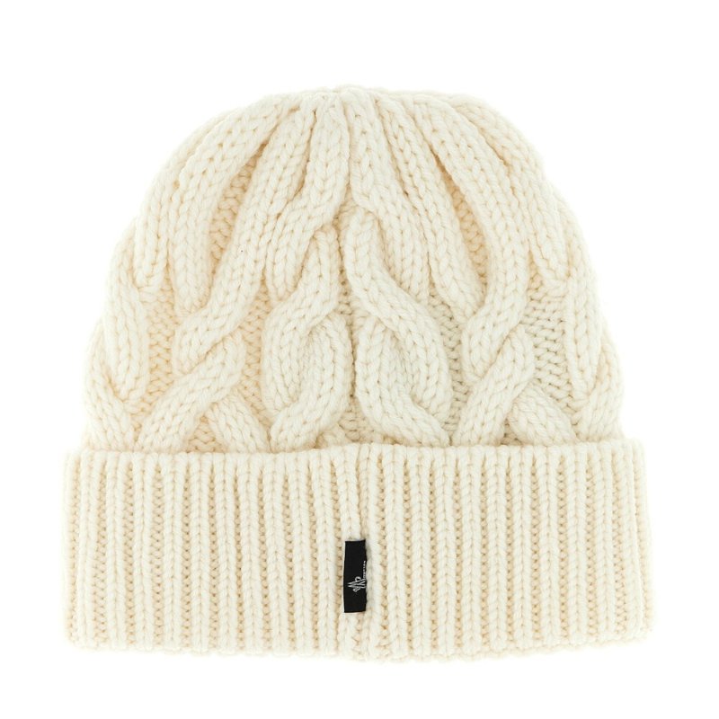 【MONCLER】GRENOBLE Braided Wool Beanie 羊毛 帽子 毛帽 象牙白色 K20983B00013M1172034-4