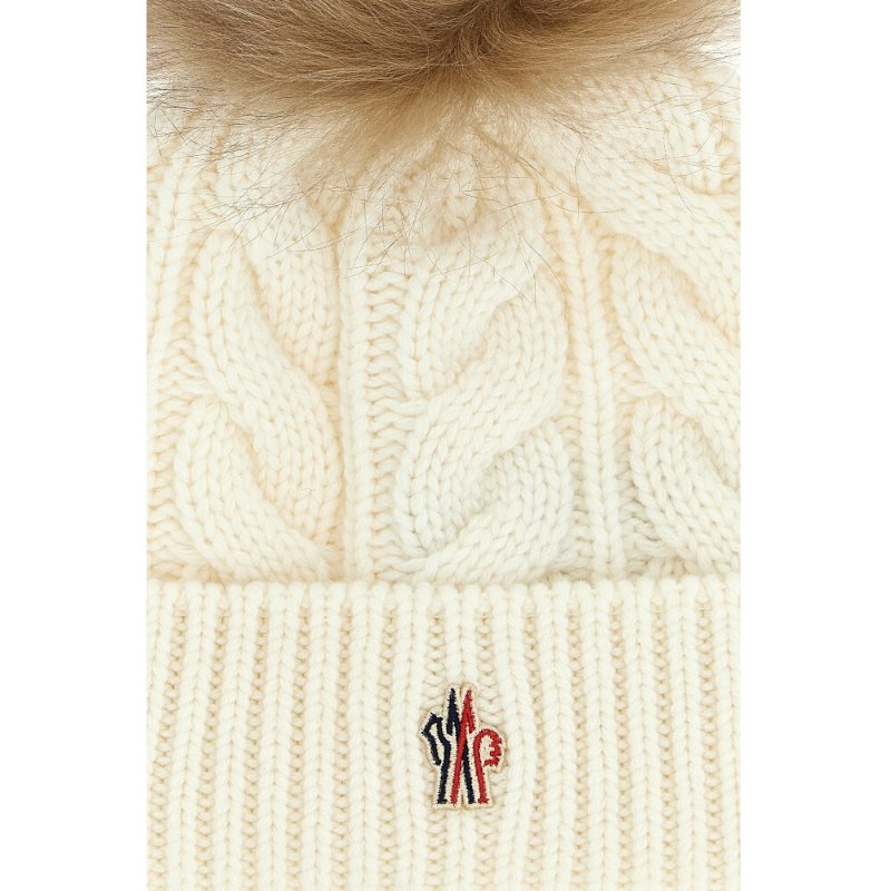 【MONCLER】GRENOBLE Pompom Wool Beanie 羊毛 絨球 帽子 毛帽 白色 K20983B00011A0069002-1