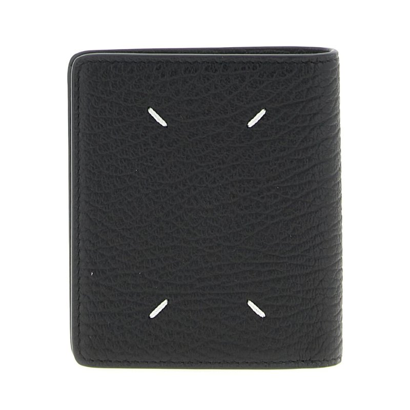 【Maison Margiela】四針 壓花小牛皮 雙折 零錢袋 皮夾 卡夾 黑色 S56UI0140P4455T8013-0