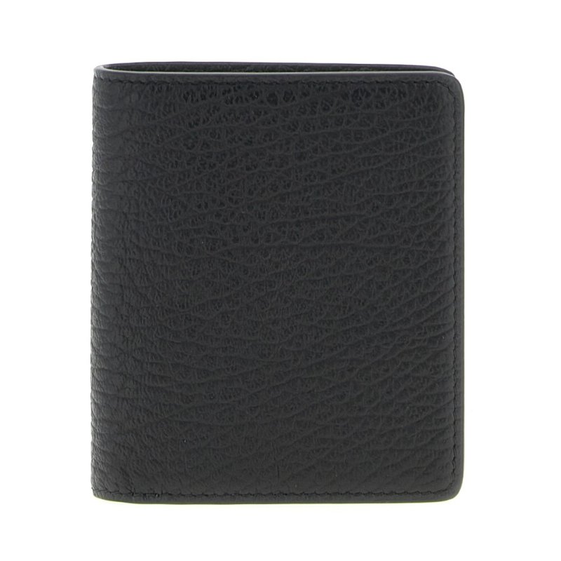 【Maison Margiela】四針 壓花小牛皮 雙折 零錢袋 皮夾 卡夾 黑色 S56UI0140P4455T8013-1