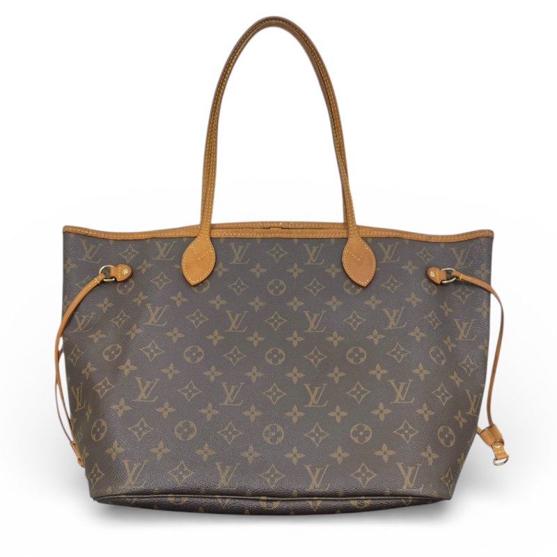 LOUIS VUITTON 路易威登 M46987 NEVERFULL MM 中型托特包 PVC帆布 老花 棕色-0