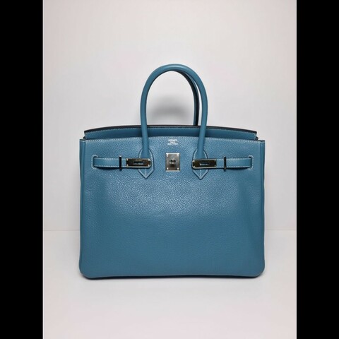 Hermes Birkin 35牛仔藍銀扣
