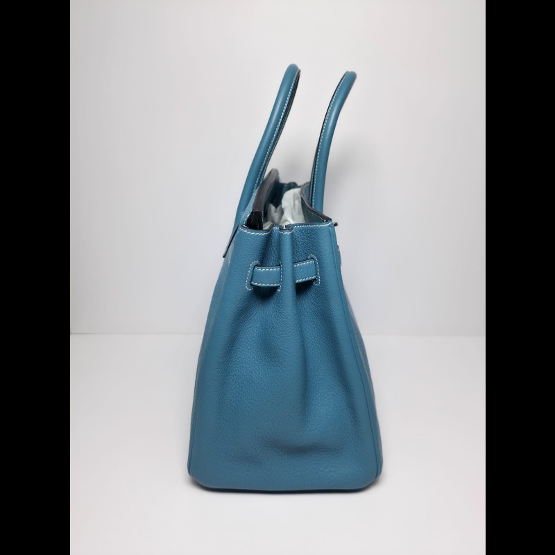 Hermes Birkin 35牛仔藍銀扣-7