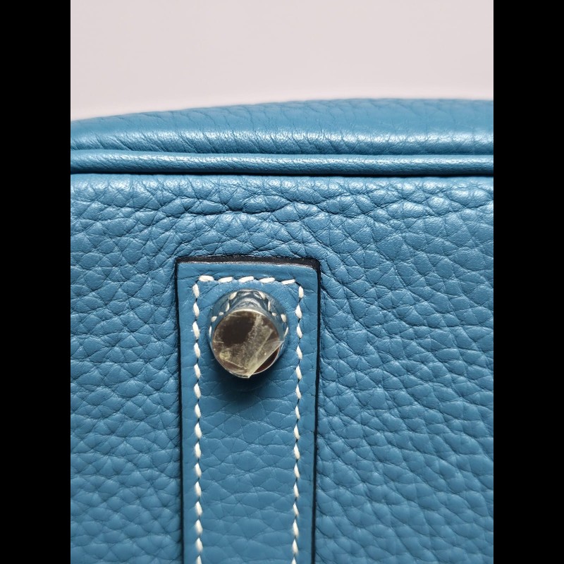 Hermes Birkin 35牛仔藍銀扣-14