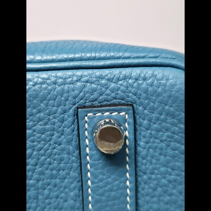 Hermes Birkin 35牛仔藍銀扣-15