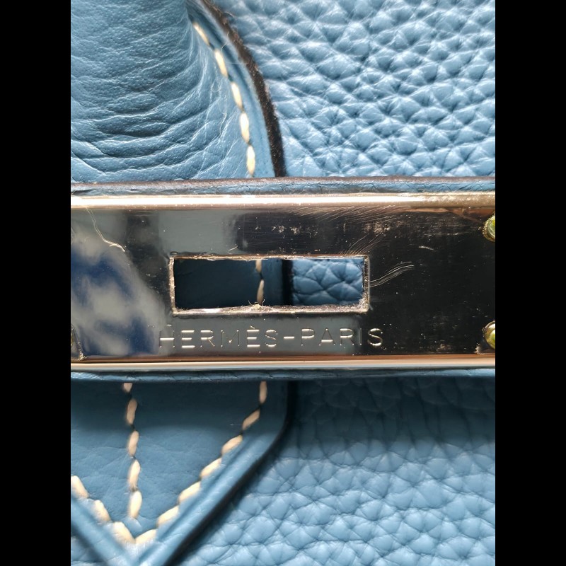 Hermes Birkin 35牛仔藍銀扣-21