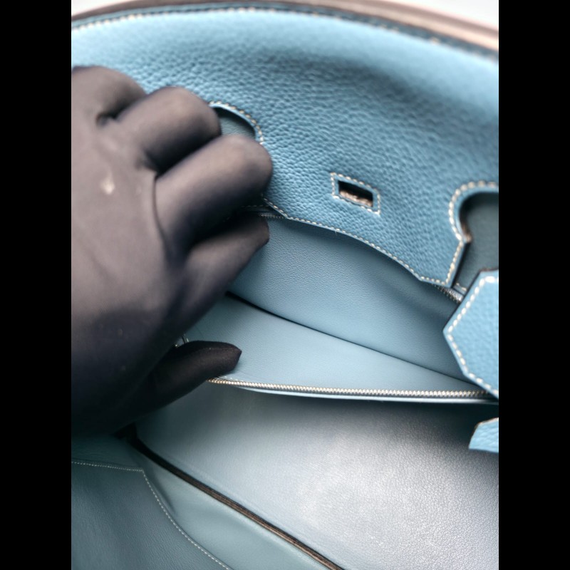 Hermes Birkin 35牛仔藍銀扣-26