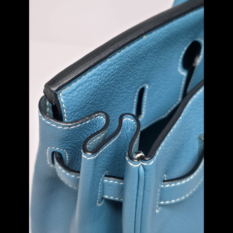 Hermes Birkin 35牛仔藍銀扣-28