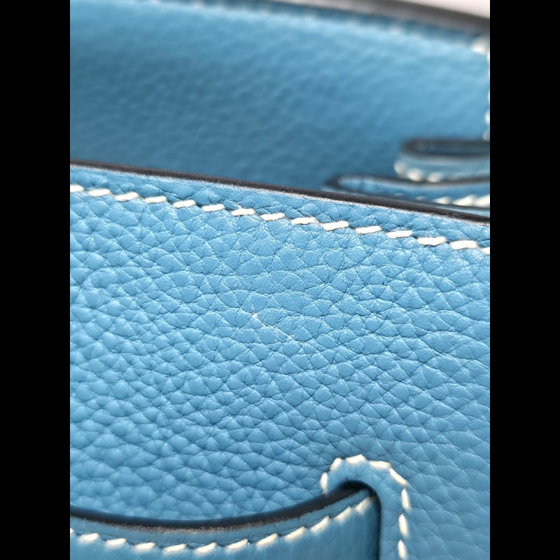 Hermes Birkin 35牛仔藍銀扣-33