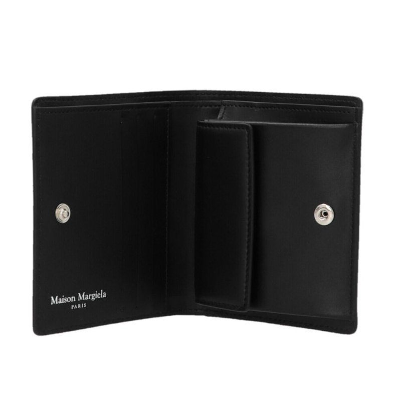 【Maison Margiela】四針 荔枝小牛皮 雙折 零錢袋 短夾 皮夾 卡夾 黑色 SA3UI0007P4745T8013-1
