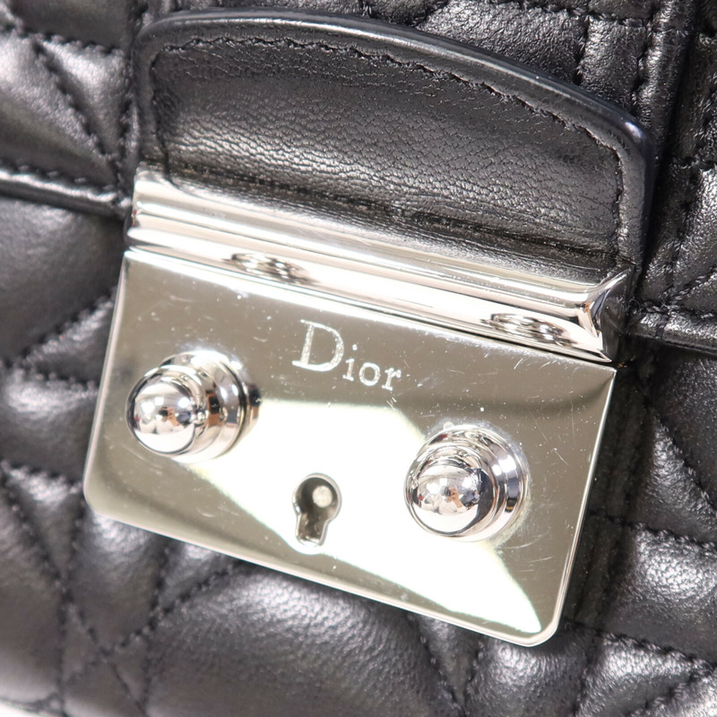 Dior 羊皮皮革Miss Dior銀扣鏈帶肩背袋-6