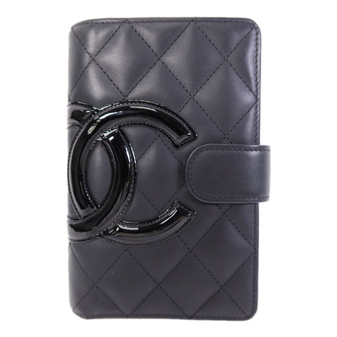 CHANEL 牛皮皮革Cambon Wallet銀扣錢包