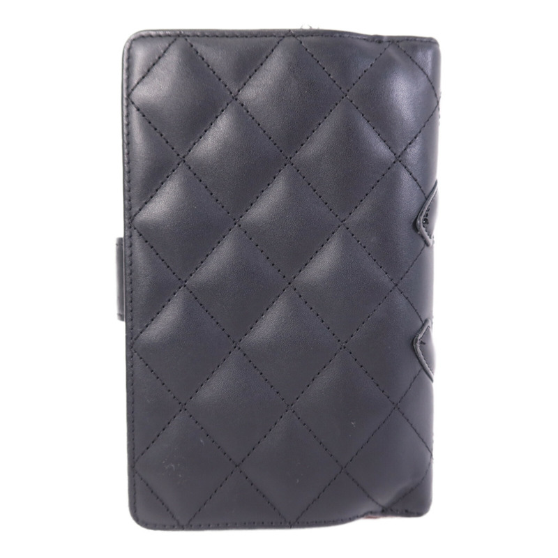 CHANEL 牛皮皮革Cambon Wallet銀扣錢包-1