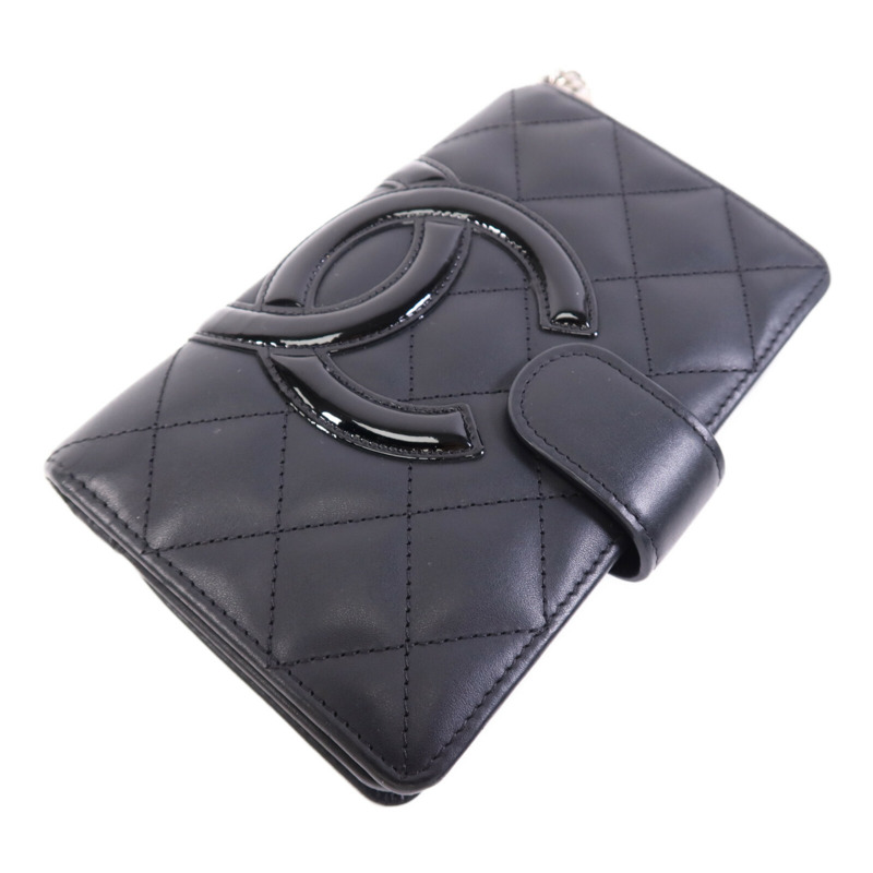 CHANEL 牛皮皮革Cambon Wallet銀扣錢包-2