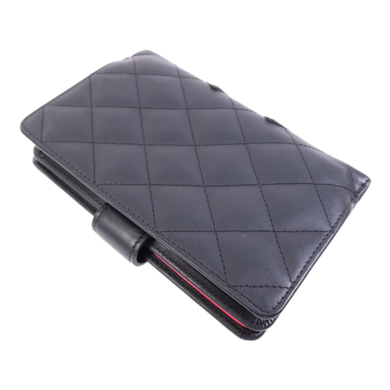 CHANEL 牛皮皮革Cambon Wallet銀扣錢包-3