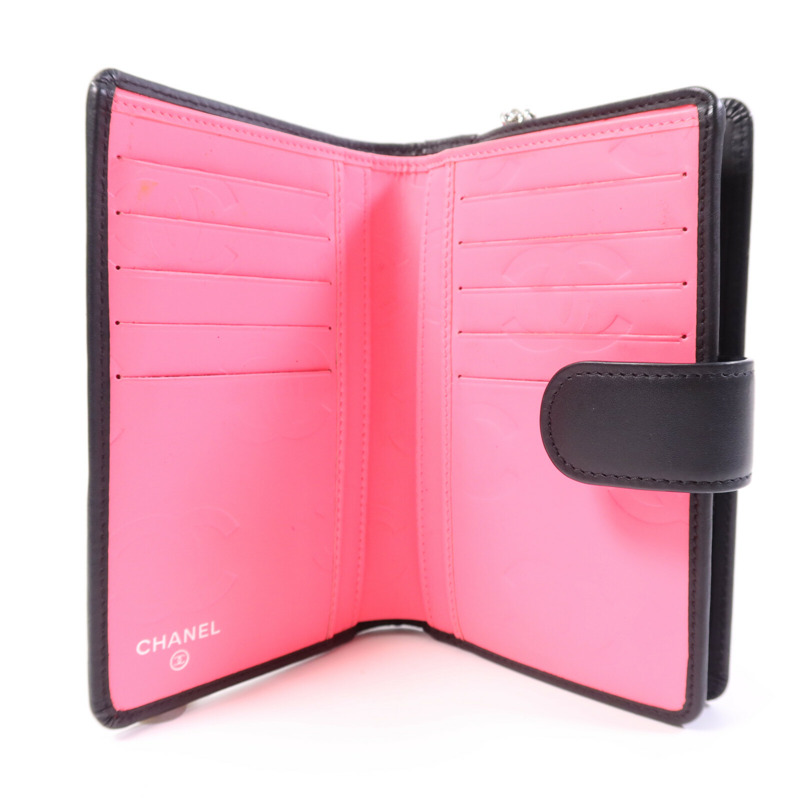 CHANEL 牛皮皮革Cambon Wallet銀扣錢包-4