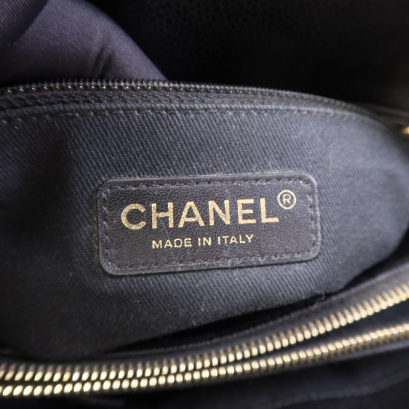 CHANEL 牛皮皮革Timeless CC金扣鏈帶肩背袋-5