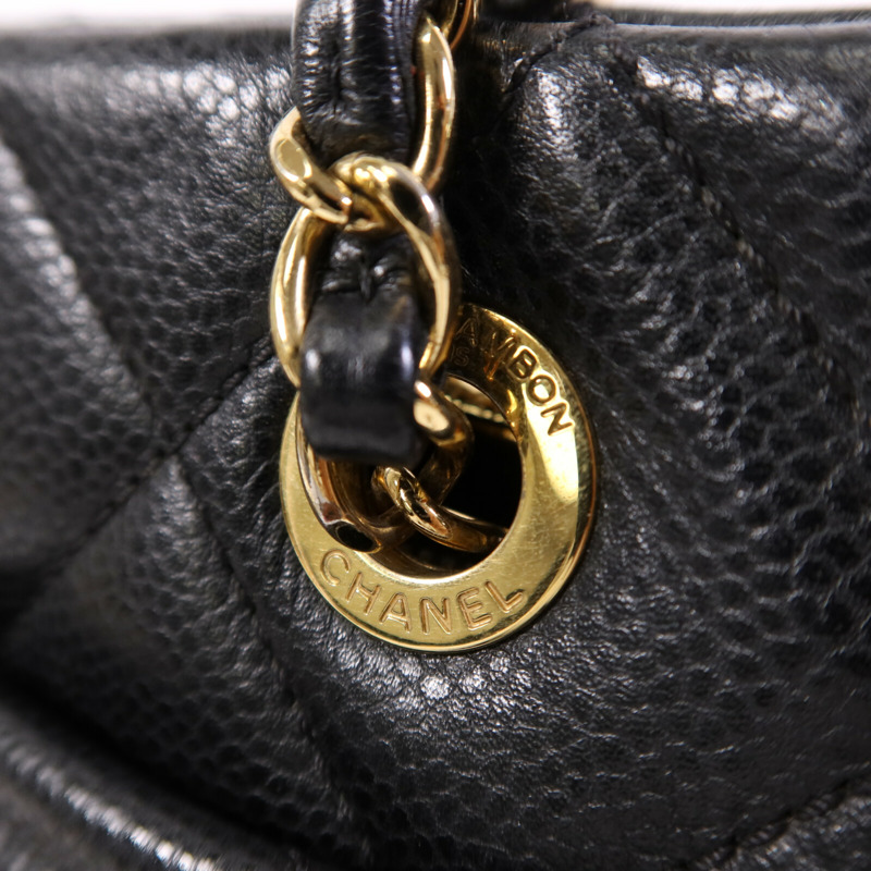 CHANEL 牛皮皮革Timeless CC金扣鏈帶肩背袋-6
