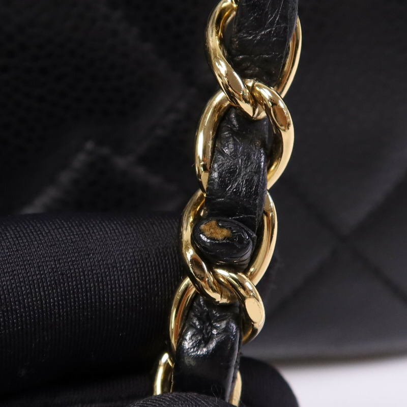 CHANEL 牛皮皮革Timeless CC金扣鏈帶肩背袋-7