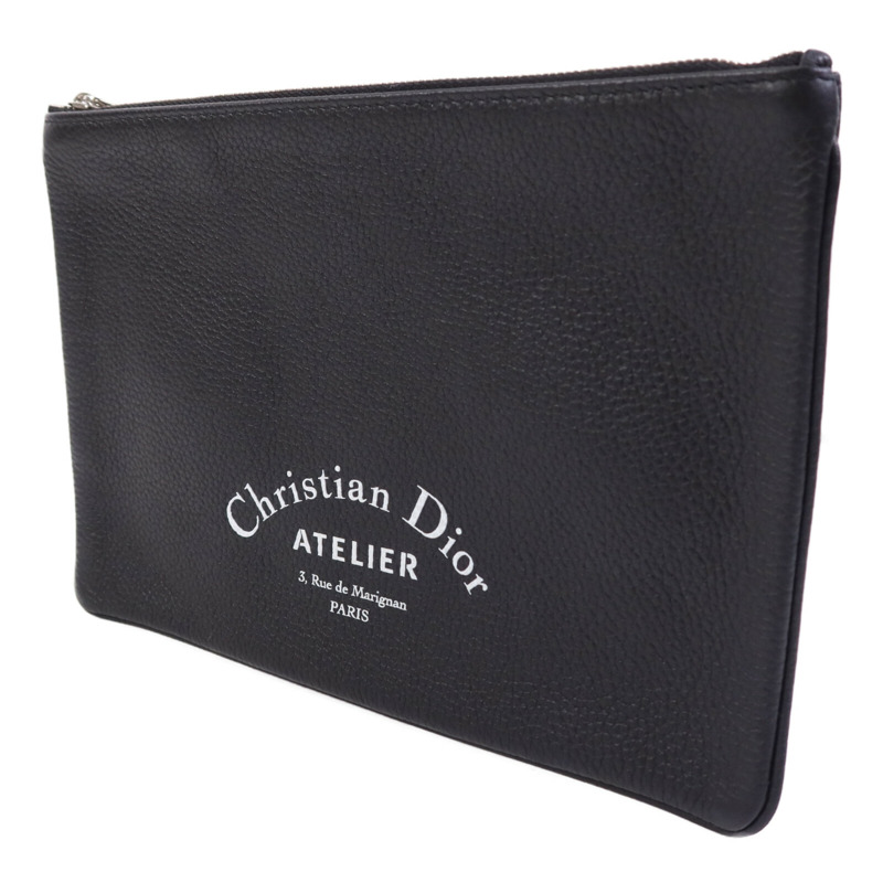Dior 牛皮皮革Pouch銀扣手拿包-2