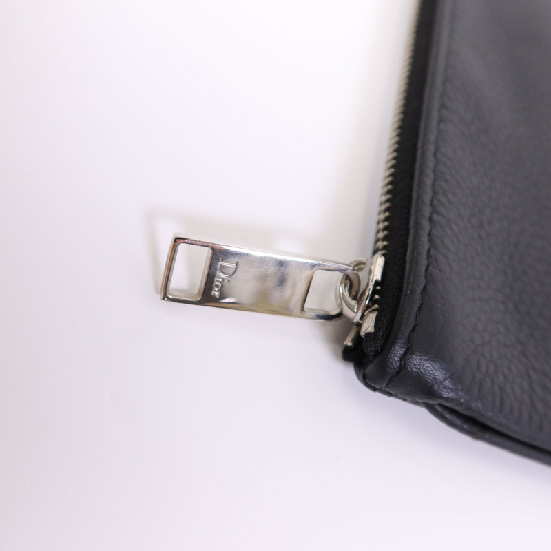 Dior 牛皮皮革Pouch銀扣手拿包-6