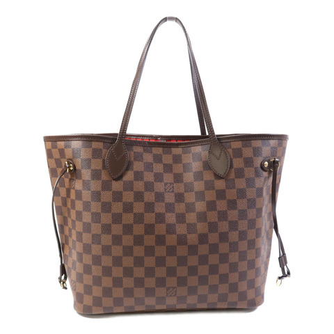 LOUIS VUITTON Damier Neverfull MM金扣手挽袋