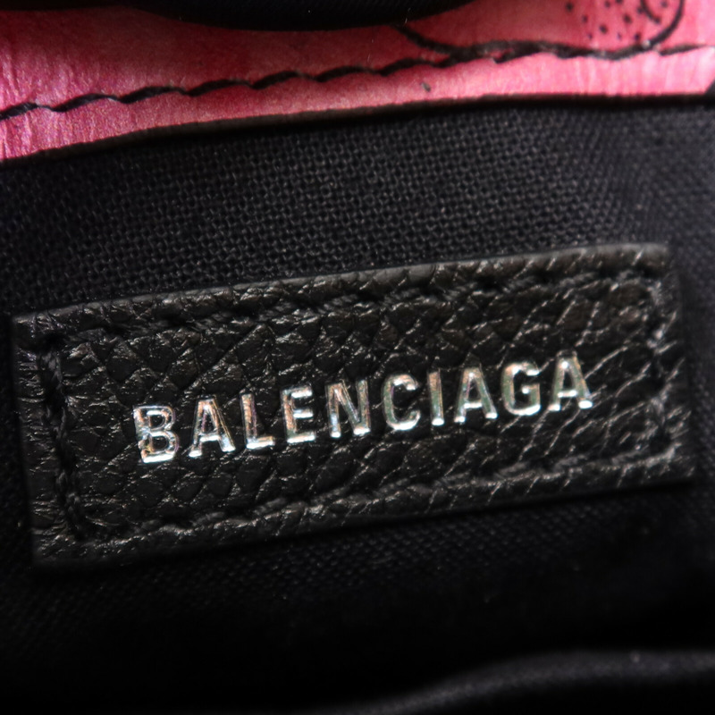 BALENCIAGA 牛皮皮革Mini Shopping Phone Holder銀扣肩背袋-5