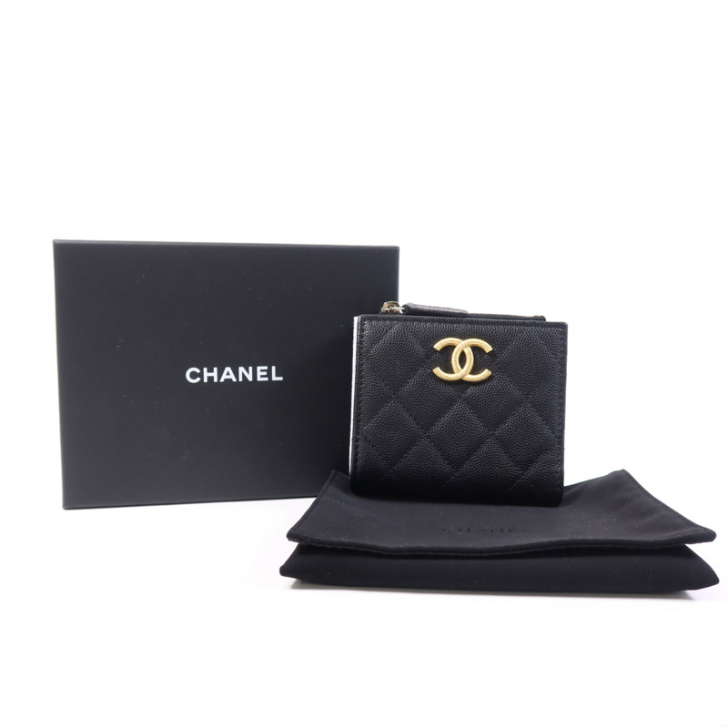 CHANEL 牛皮皮革Wallet金扣錢包-9