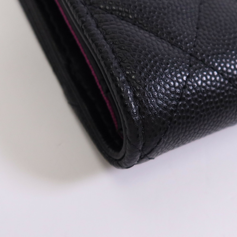 CHANEL 牛皮皮革Wallet金扣錢包-11