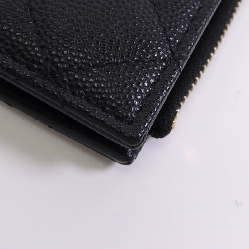 CHANEL 牛皮皮革Wallet金扣錢包-12